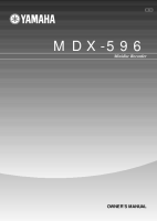 Yamaha MDX-596 - Owners Manual